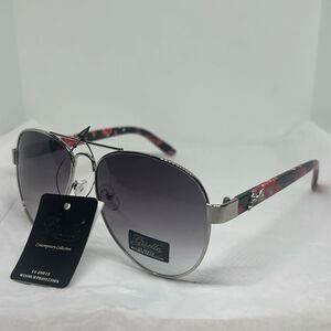 Giselle Contemporary Collection Aviator Sunglasses – UV400 Protection, Floral Ar